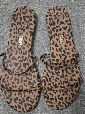 TKEES Leopard Print Brown Strappy Sandals